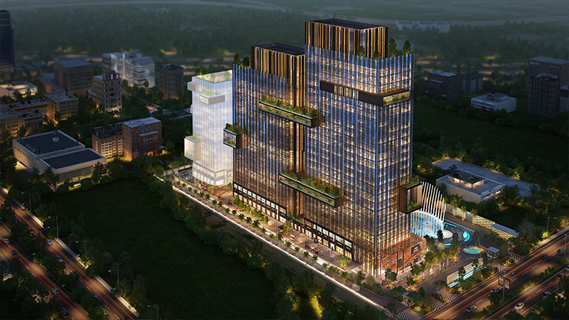 GYGY Premium Commercial Project — night facade